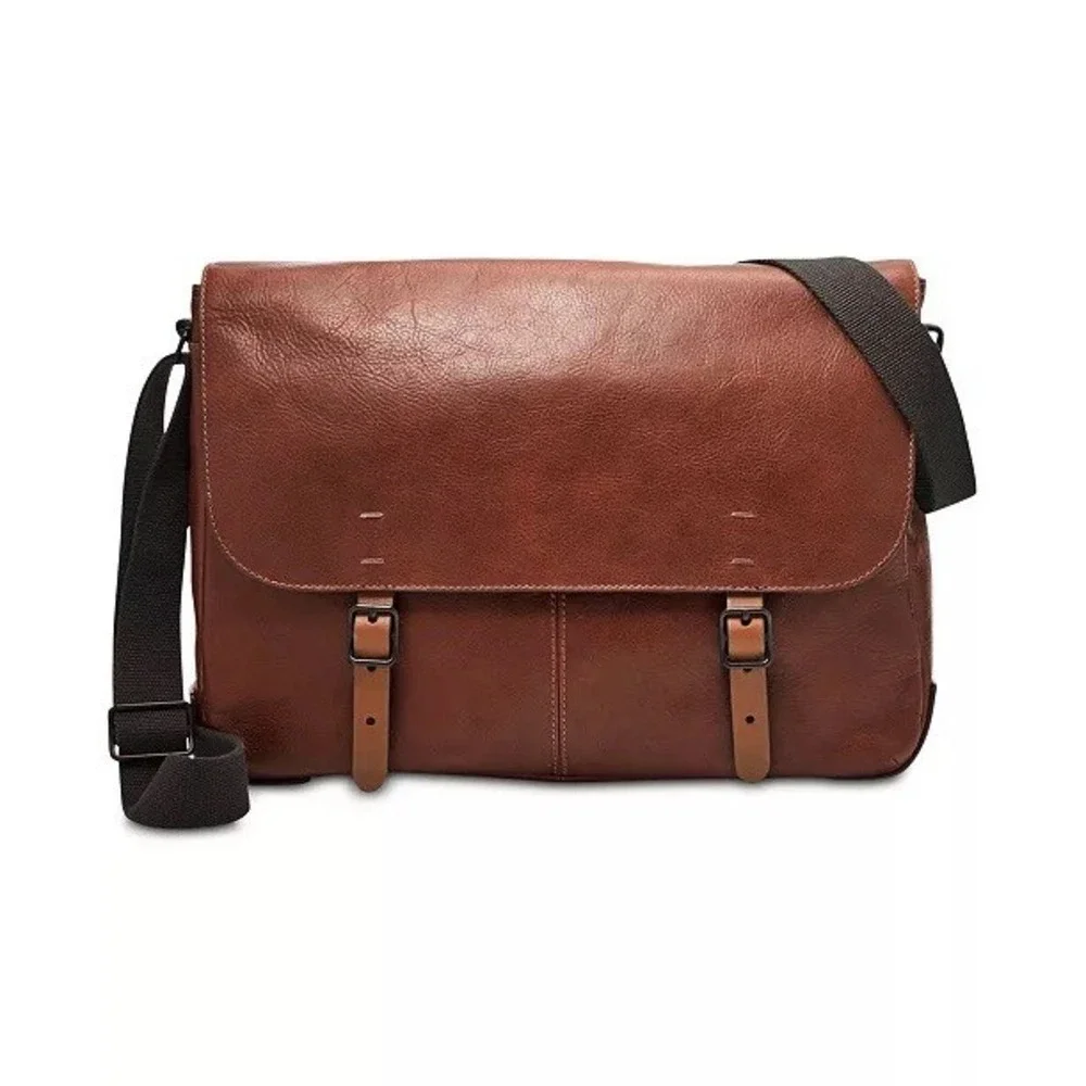 Fossil Men's Buckner Leather Messenger Bag‎